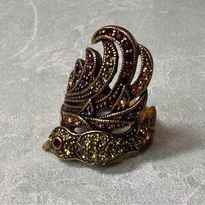 Heidi Daus Vintage Bird of Paradise Ring size 5.75 colorful tropical bird